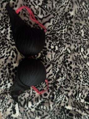 Victoria's Secret Black Bra with Pink Straps